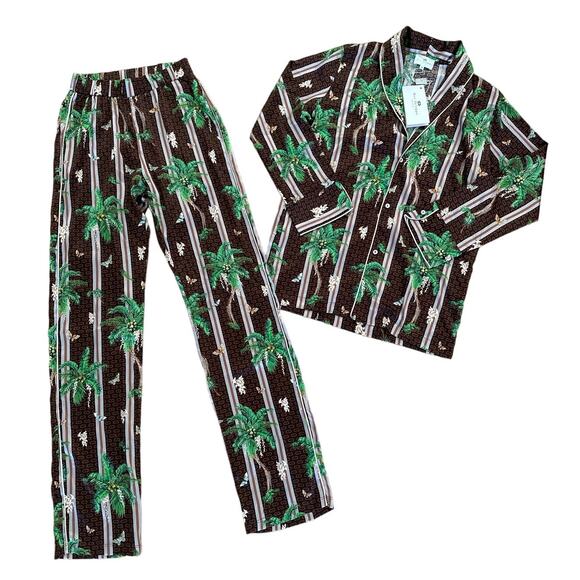 Dee Ocleppo x Nest New York - Limited Edition Pure Silk Balinese Print Pajamas - Picture 1 of 6